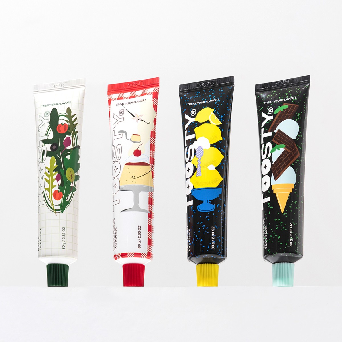 Korean Flavoured Toothpaste Set - Four flavours of 25g each - Toosty | MiiN Cosmetics