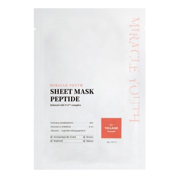 Masque en tissu anti-âge aux peptides et collagène avec effet liftant pour peau mature - Village 11 | MiiN Cosmetics