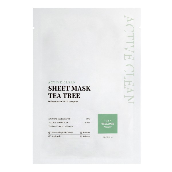 Masque en tissu au thé vert et à l’allantoïne - Village 11 | MiiN Cosmetics